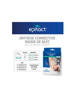 Epitact Orthèse Corrective Rigide De Nuit Hallux Valgus "Oignon"
